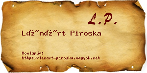 Lénárt Piroska névjegykártya