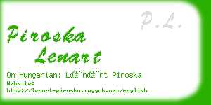 piroska lenart business card